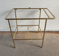 Table Centrale en Acier Inoxydable Cadre Métallique Table Basse Table de Présentation Géante Banc d'Entrée Console Luxueux Laiton Satiné Tendance Victorienne