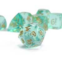 En gros, Ensemble de dés en résine bleu clair à bords tranchants, 1 pièce, polyédriques à coupe diamant carrée pour DND et jeux de table RPG