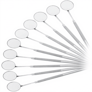 Ensemble de 10 miroirs buccaux dentaires manuels professionnels # Couteau chirurgical allemand en acier inoxydable de 6 mm avec manche, certifié CE Classe I, pour usage en chirurgie générale - Product Image 1