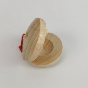 Castagnettes en bois pour enfants, planche de danse ronde, Instrument de musique, de 2 à 4 ans, couleur bois naturel, jouet unisexe - Product Image 2