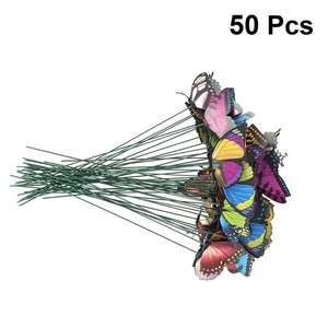 แจกันดอกไม้ทำจากพีวีซีจำลอง,กระถางดอกไม้พลาสติกสำหรับตกแต่งสวนงานประดิษฐ์ผีเสื้อสีเขียวจำนวน50ชิ้น - Product Image 4