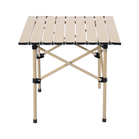 Table pliante de camping portable en aluminium pour l'extérieur, table à roulettes, facile à transporter, mobilier d'extérieur, capacité de 60 kg