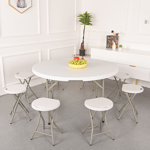 Venta Directa de Fábrica, Taburete de Bar Plegable de Plástico Blanco, Pequeño, Alto, Ajustable, Moderno y de Alta Calidad para el Hogar - Product Image 2