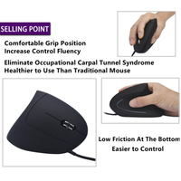 2026 Desain Ergonomis USB RGB Mini 5.0 Mouse Optik Tangan Kanan Vertikal 3000 DPI Gaming untuk Komputer PC Laptop