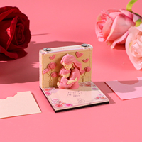 Cadeau Fête des Mères : Mini Bloc-Notes 3D en Papier Sculpté, Bloc de Notes en Forme de Cube, Cadeau d'Appréciation pour Maman, Art de la Sculpture sur Papier avec Boîte Cadeau