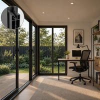 Système de véranda moderne haut de gamme en verre trempé et alliage d'aluminium sur mesure pour cour d'appartement, étanche et écologique