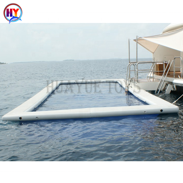 Swimming Pool Family Protective Anti Jellyfish Inflatable Floating Ocean Sea Pool Net Enclosure Inflatable Yacht Pool