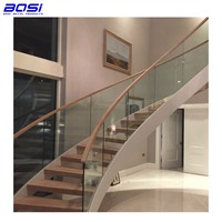 Escalier en spirale moderne en acier galvanisé pour intérieur avec rampe en verre et barreaux, écologique, taille personnalisée pour salon