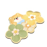 Tapis de bain en pierre de diatomite motif dessin animé Alien-flower, séchage rapide, antidérapant, absorbant, pour salle de bain et douche à domicile
