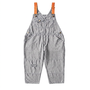 <b>Men's</b> Brown Cotton Work Coverall <b>Overalls</b> With Pockets And Orange Straps Dust Proof Uniform For Spring Autumn - Product Image 5