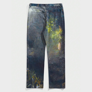 Streetwear Manufacturers <strong>Print</strong> <strong>Jeans</strong> <strong>Men</strong> Fashion Custom 3D DTG <strong>Printing</strong> Designer Tie-dye Straight Leg Blue <strong>Men's</strong> <strong>Jeans</strong> for <strong>Men</strong> - Product Image 2