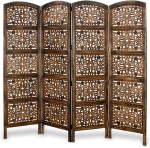 Hot bán phòng Divider gỗ Màn hình Antique phức tạp Tay Chạm Khắc trang trí chức năng đa năng di động phân vùng Reversible - Product Image 2