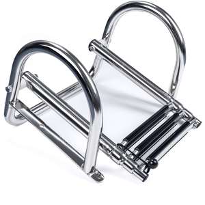 Stainless Steel Folding Marine Boarding for Yacht Swim <b>Platform</b> Telescoping Boat Ladder With Anti Slip <b>Steps</b> - Product Image 5