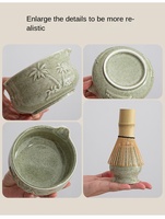 Ensemble de thé moderne Baibenli : Bol en céramique de porcelaine fine, écologique, durable et portable, pour le thé matcha et la préparation de la poudre de matcha légère.