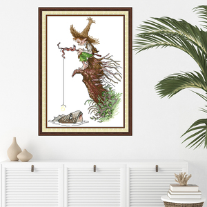 NKF Kit de point de croix pêche elfes 11CT/14CT taille impression <span class=keywords><strong>couleur</strong></span> broderie à la main salon <span class=keywords><strong>chambre</strong></span> à coucher Kits de <span class=keywords><strong>peinture</strong></span> décorative - Product Image 1