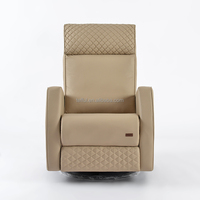 Fauteuil pivotant et inclinable moderne pour chambre d'enfant, avec base en métal et revêtement en tissu, idéal pour salon ou chambre.