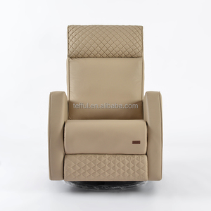 Muebles modernos para cuarto de niños, sillón giratorio deslizante con base de metal, sillón reclinable giratorio de tela para sala de estar, sillón reclinable para cuarto de niños. - Product Image 4