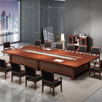 Table de conférence en forme de U HYZ-251X, placage bois, peinte, grande table de formation, mobilier de bureau, table longue en verre pour réunions