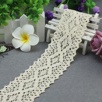 Blanc français Guipure tissu mariée bordure dentelle coupe écologique coton dentelle paillettes pour vêtements à la mode élégant