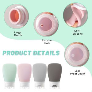 Squeeze Salad Dressing <b>Bottles</b> 2Oz/60Ml Silicone Screw Cap Leak Proof Reusable Cleaning <b>Brush</b> for Cooking Travel Home - Product Image 3