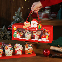 Boîtes à thème de Noël pour boîte de tasse de gâteau Boîte d'emballage en papier de gâteau avec fenêtre transparente