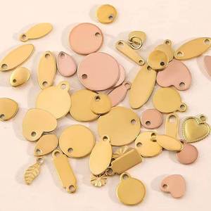 Pendentif rond personnalisé en acier inoxydable, breloques ovales hypoallergéniques vierges à graver pour la fabrication de bijoux DIY - Product Image 1