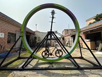 Manège en acier pour fête foraine, équipement d'amusement extérieur non motorisé, vélo rotatif à 360 degrés, certifié ISO CE, capacité 500 kg