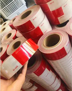 3-M 胶带汽车车身贴纸 DOT-2C 亚克力超亮警示红白PET钻石反光膜反光片 - Product Image 5