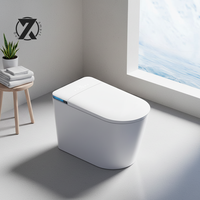 WC monobloc en céramique de style moderne avec bidet intégré, siphon en P, télécommande intelligente et siège chauffant pour salle de bain