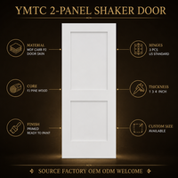 Porte intérieure Shaker blanche à 1 panneau, en bois massif apprêté, 30x80 pouces, avec revêtement MDF à 90 degrés, pré-montée et prête à l'emploi
