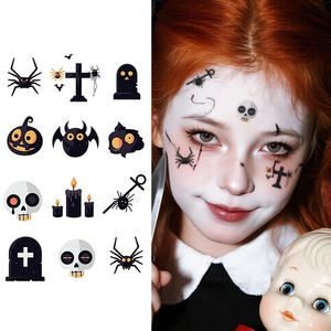 Autocollant Temporaire de Tatouage pour <span class=keywords><strong>Halloween</strong></span>, Dessin Animé Imperméable, Idéal pour le Visage, le Bras et les Doigts - Product Image 1
