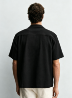 Chemises à manches courtes texturées pour hommes, style décontracté ample, en gros, style rétro.