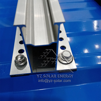 YZ Mini-rail solaire de haute qualité pour montage sur toit avec pince pour système de toiture métallique AL6005-T5 Anodisé Garantie 12 ans