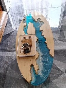 थोक मुक्त नमूना क्रिस्टल स्पष्ट सिलिकॉन आग गर्मी प्रतिरोधी एपॉक्सी रेसिन निर्माण के लिए नदी टेबल गोंद चिपकने के लिए - Product Image 2