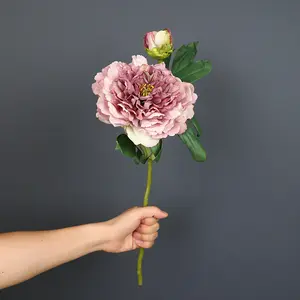 SN-LF121 Hot Sale Silk 2 Heads Real Touch Peony Bouquet Artificial Flowers for Home Wedding Decorative Flowers