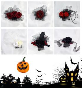 हेलोलिन ध्यान का केंद्र बन गया है, जिसमें हस्तनिर्मित बाल सामान जैसे कि शाश्वत फूल और काले गुलाब के कॉम्ब्स के साथ ध्यान केंद्रित किया गया है। - Product Image 6