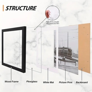Bán buôn giá rẻ hình ảnh màu đen Áp phích tường nghệ thuật vải sơn thiết kế cho trang trí nội thất phòng bằng gỗ khung ảnh - Product Image 6