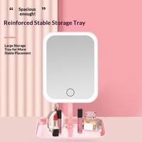 LED Makeup Mirror Portable Smart Lighted Vanity Mirror Touch-Up Fill-Light Magnification Available Aluminum Plastic Construction