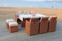 Modernes 10-Sitzer Outdoor-Sofa-Set aus PE-Rattan für Garten, Essbereich, Poolbereich, Hotel, Innenhof und Wohnzimmer