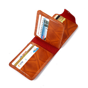 Men's Luxury Brown PU Leather <strong>Trifold</strong> <strong>Wallet</strong> Short Synthetic Leather Money Purses for One Hundred Dollar US100 Tri-fold <strong>Wallets</strong> - Product Image 3