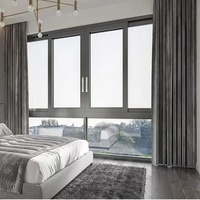Ventana de vidrio corrediza de aleación de aluminio panorámica moderna con marco negro y diseño de eficiencia energética para Vista de balcón