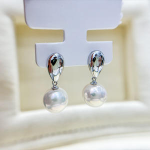 S925 <b>Silver</b> DIY <b>Pearl</b> Accessories Smooth <b>Silver</b> Earnail with 10-15mm Round Beads for <b>Earrings</b> 22202 Accessory - Product Image 4