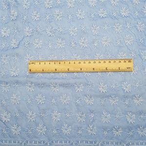Bleu clair maille dentelle tissu broderie florale pour vêtements robes de soirée décor à la maison sacs Soluble dans l'eau chimique décoration - Product Image 3