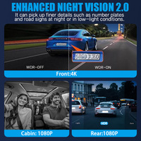 Caméra de tableau de bord 4K grand angle Wifi Gps boîte noire de voiture 3 voies enregistreur de conducteur 24 heures moniteur de stationnement garde de sécurité de voiture Dashcam
