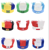 En gros Perruque bandeau afro drapeau national pour supporters de football, pour fêtes et événements sportifs, couleur personnalisable, taille unique unisexe