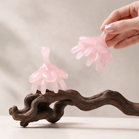 Outil de Gua Sha en Quartz Rose Naturel, Pierre de Massage Facial en Forme de Cœur pour Soins de la Peau