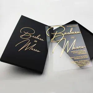 Индивидуальные свадебные пригласительные открытки ручной работы на заказ с 3D золотыми зеркальными акриловыми именами