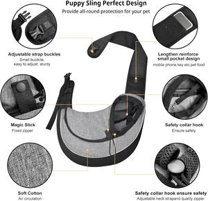 Échantillon gratuit Sac de transport pour chien à bandoulière unique pour l'extérieur Sac à bandoulière pour chien en maille Oxford Sac à main confortable à bandoulière unique Pochette - Product Image 6