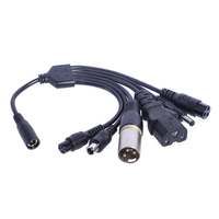 Câble d'alimentation CC 6-en-1 avec embouts XLR M12 M16 IEC CC pour batterie de scooter électrique, câble répartiteur d'alimentation CC 1 vers 6