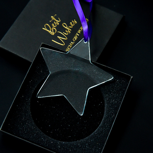 Zhejiang Star Bestseller High Quality K9 Crystal Glass House Ornament 3 Inches ROMANCE Style DIY Custom Logo 7-color UV Party